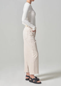 Citizens of Humanity Ayla Raw Hem Crop in Almond