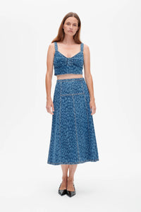 Baum und Pferdgarten Saar Skirt Leopard Vintage Blue