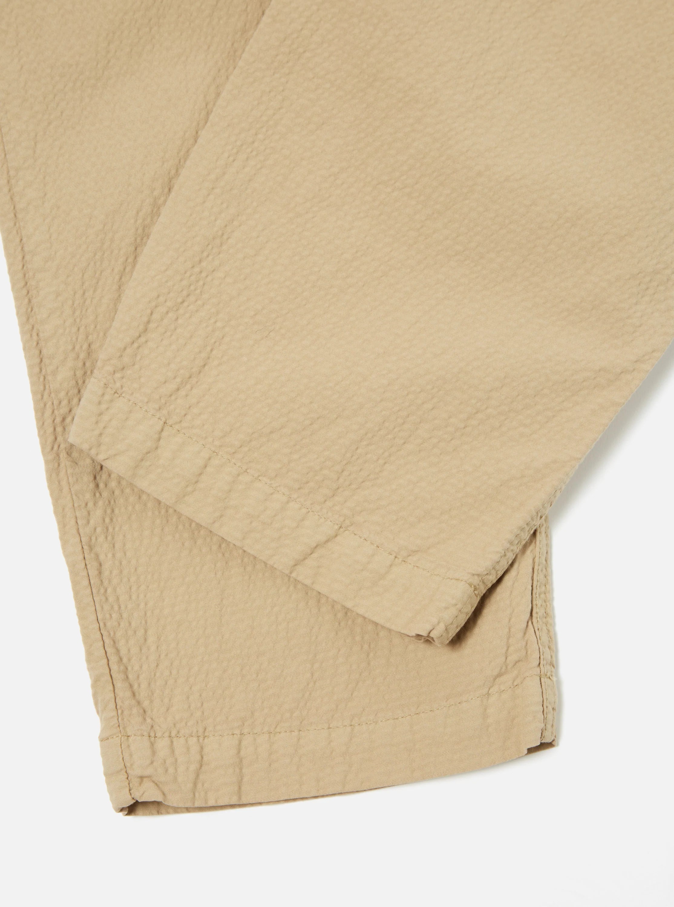 Universal Works Military Chino In Summer Oak Seersucker II