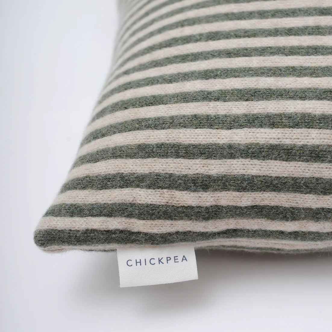 Chickpea Green Bold Stripe Cushion