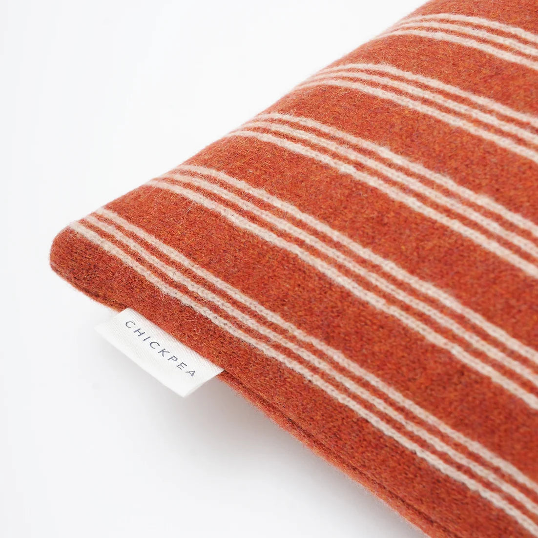 Chickpea Rust Ticking Stripe Cushion