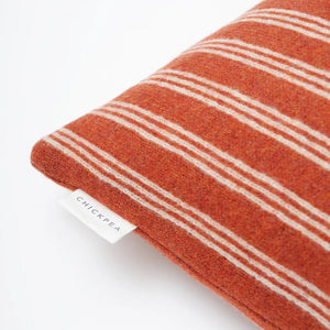 Chickpea Rust Ticking Stripe Cushion