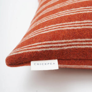 Chickpea Rust Ticking Stripe Cushion