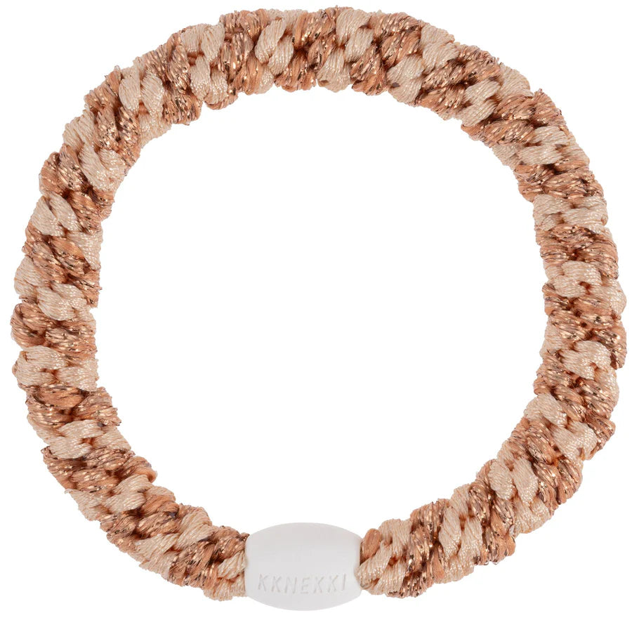 Kknekki Rosegold glitter powder stripe Hair Tie