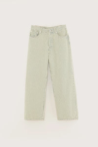 Bellerose green striped low rise jean