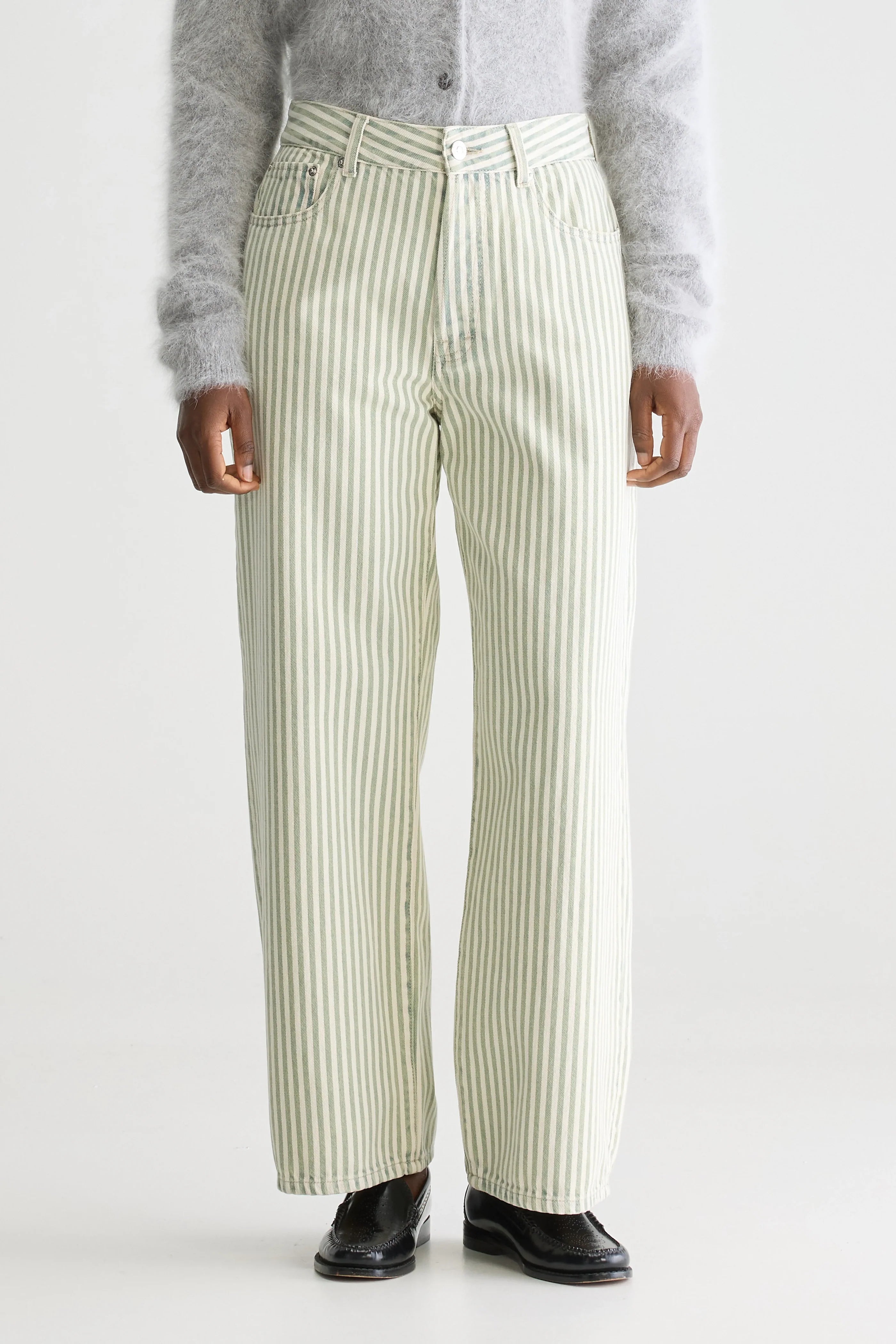 Bellerose green striped low rise jean