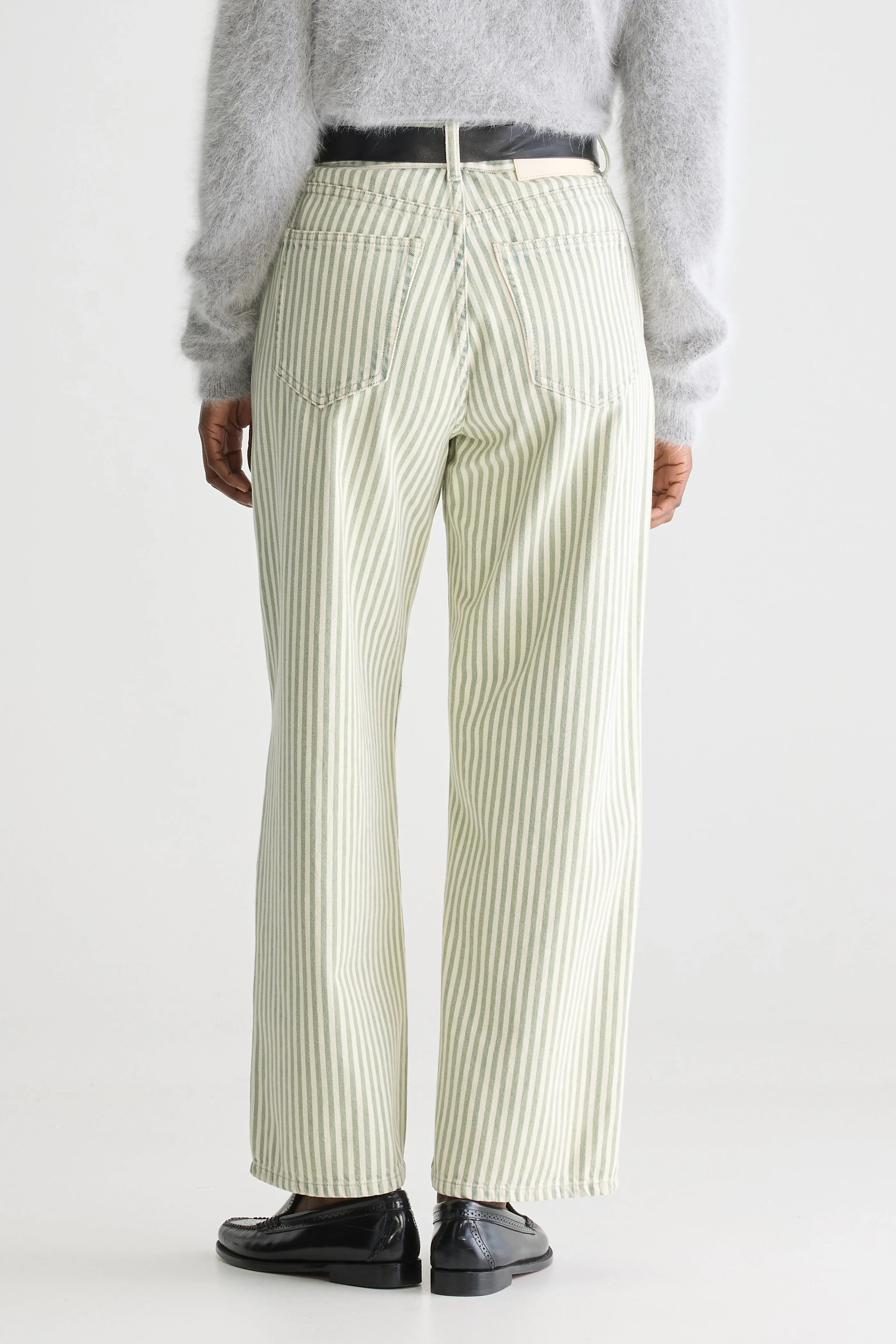 Bellerose green striped low rise jean