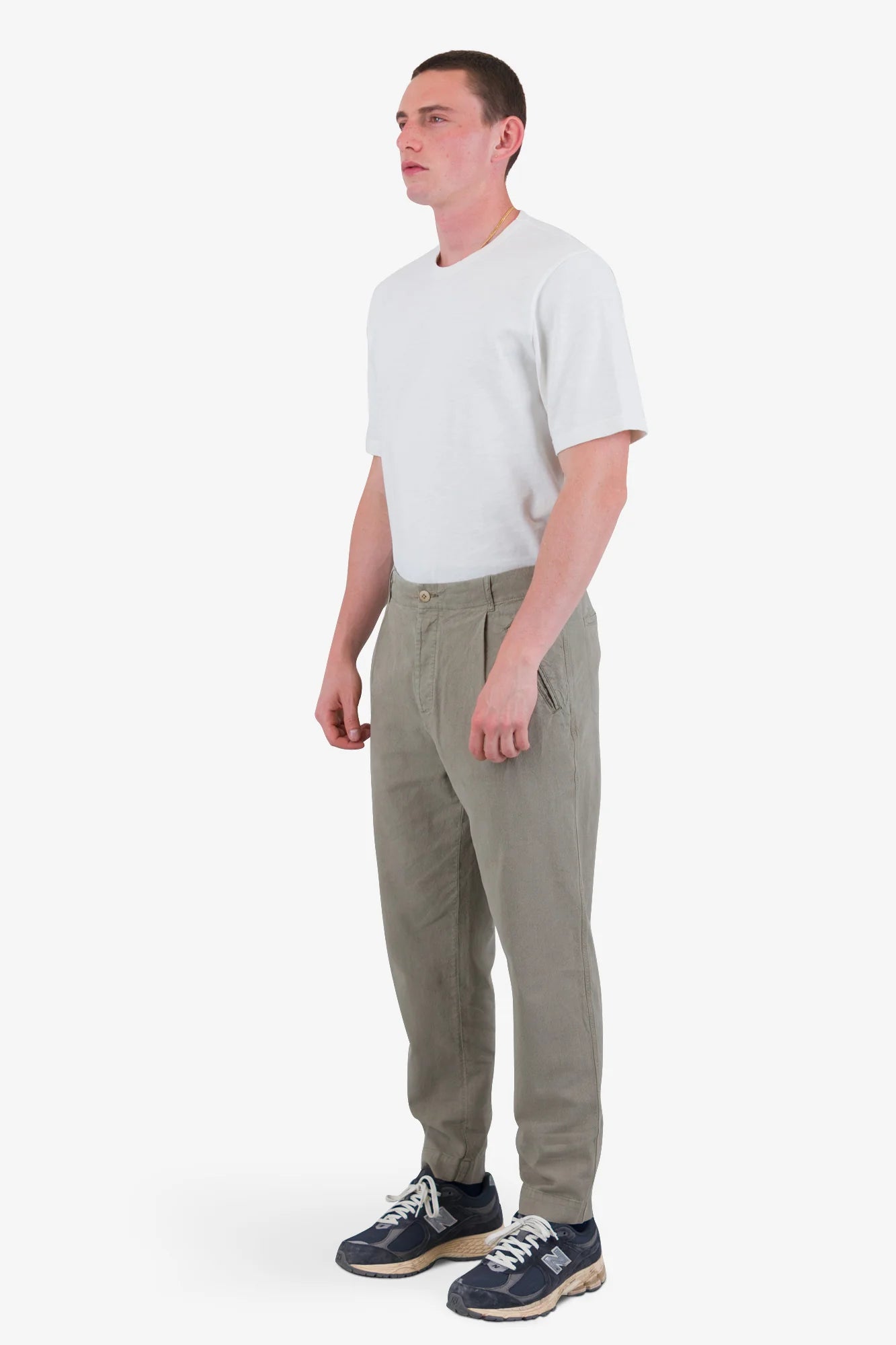 Folk Drawcord Assembly Pant Sage Cotton Linen