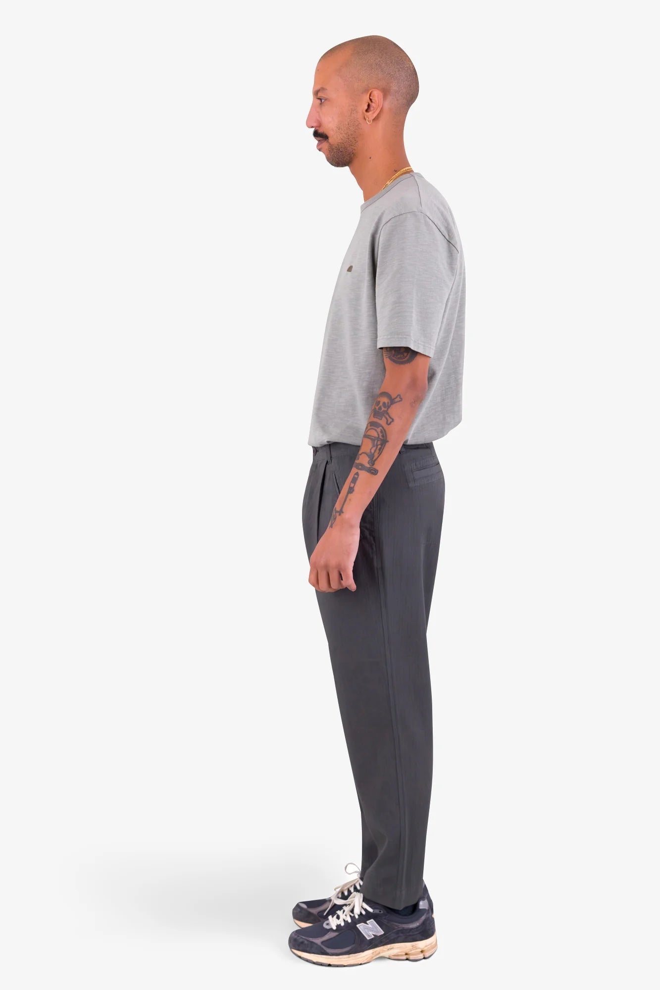 Folk Assembly Pant - Soft Black Herringbone