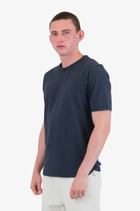 Folk Contrast sleeve Tee Charcoal