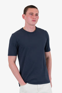 Folk Contrast sleeve Tee Charcoal