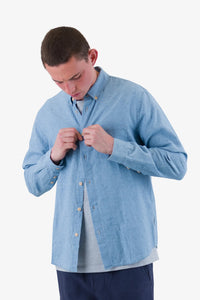 Folk Relaxed Fit Shirt Indigo Microcheck