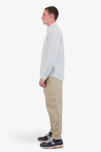 Folk Relaxed Fit Shirt - Sage Microstripe Slub