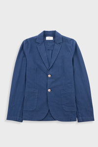 Folk Cotton Linen Blazer Soft Navy