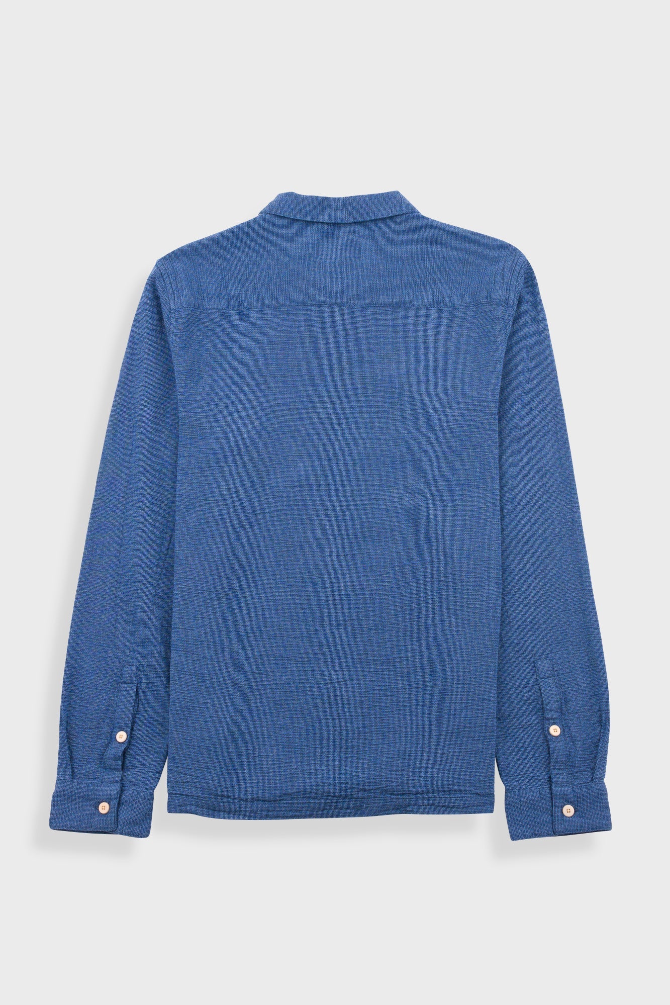 Folk Patch Shirt - Indigo Basketweave