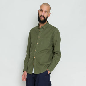 Folk Relaxed Fit Shirt Dark Sage Flannel