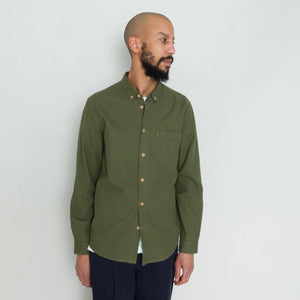 Folk Relaxed Fit Shirt Dark Sage Flannel