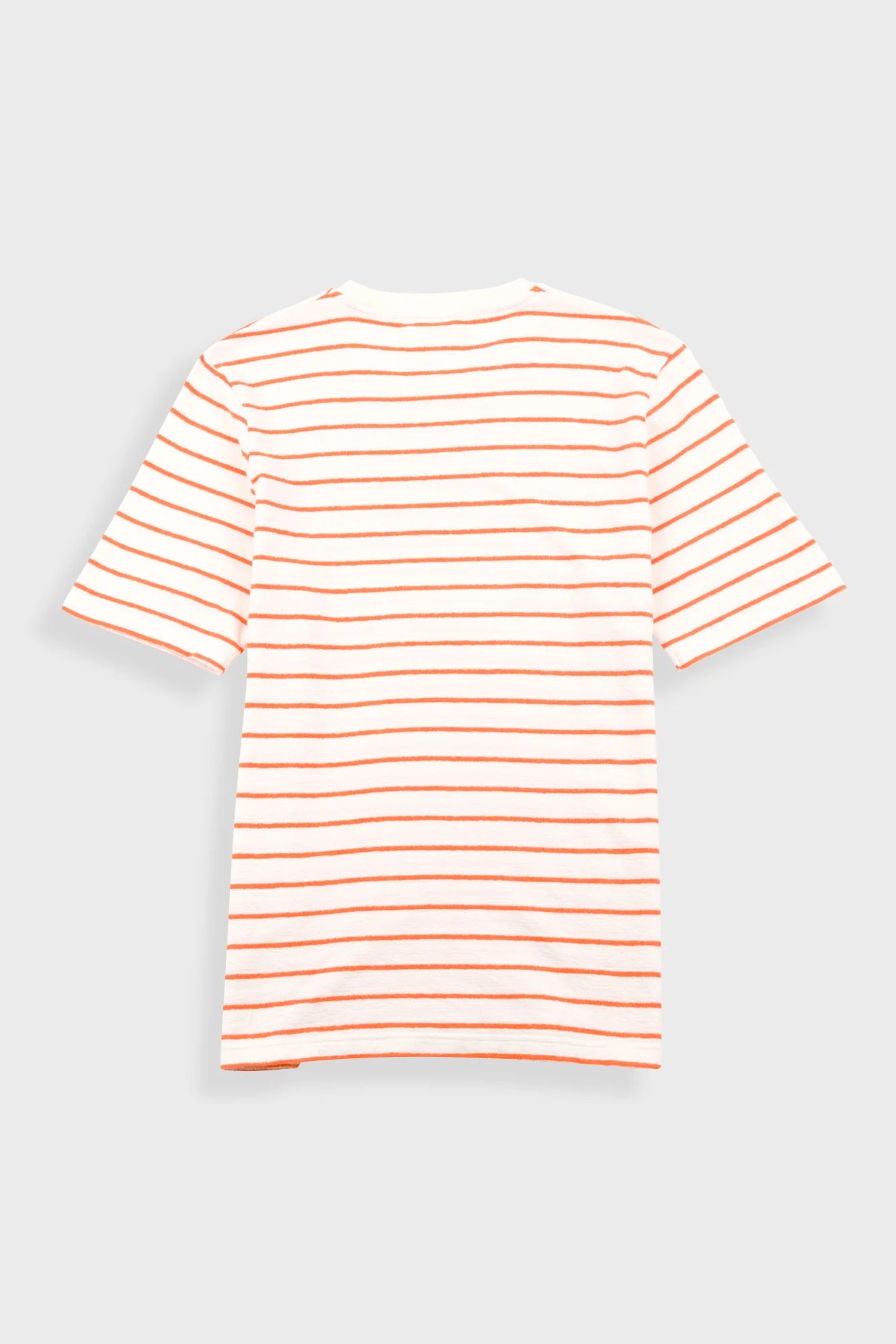 Folk Textured Stripe T Shirt Ecru/ Orange