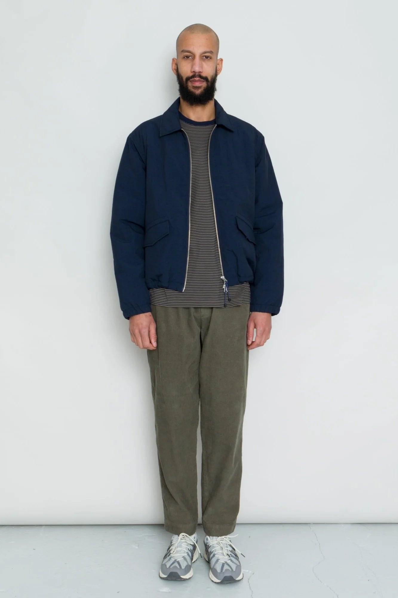 Folk Waded Bomber- Navy Ripstop Nylon