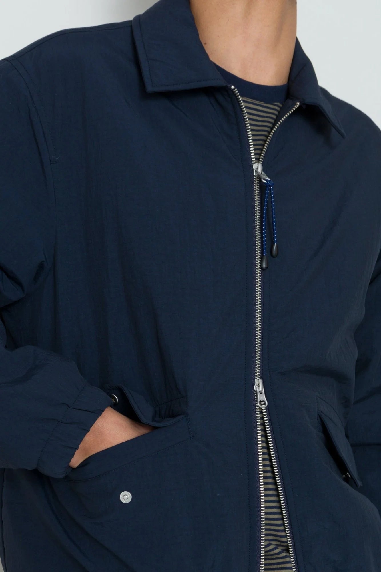 Folk Waded Bomber- Navy Ripstop Nylon