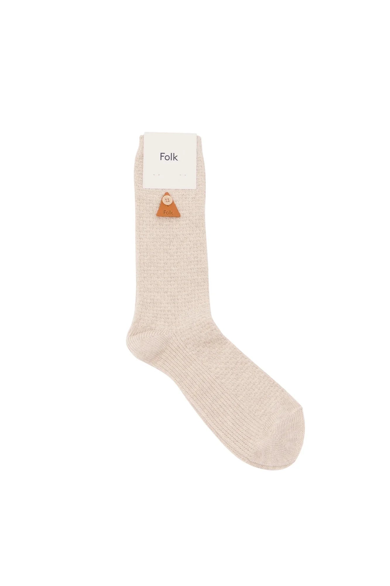 Folk Waffle Socks Wheat