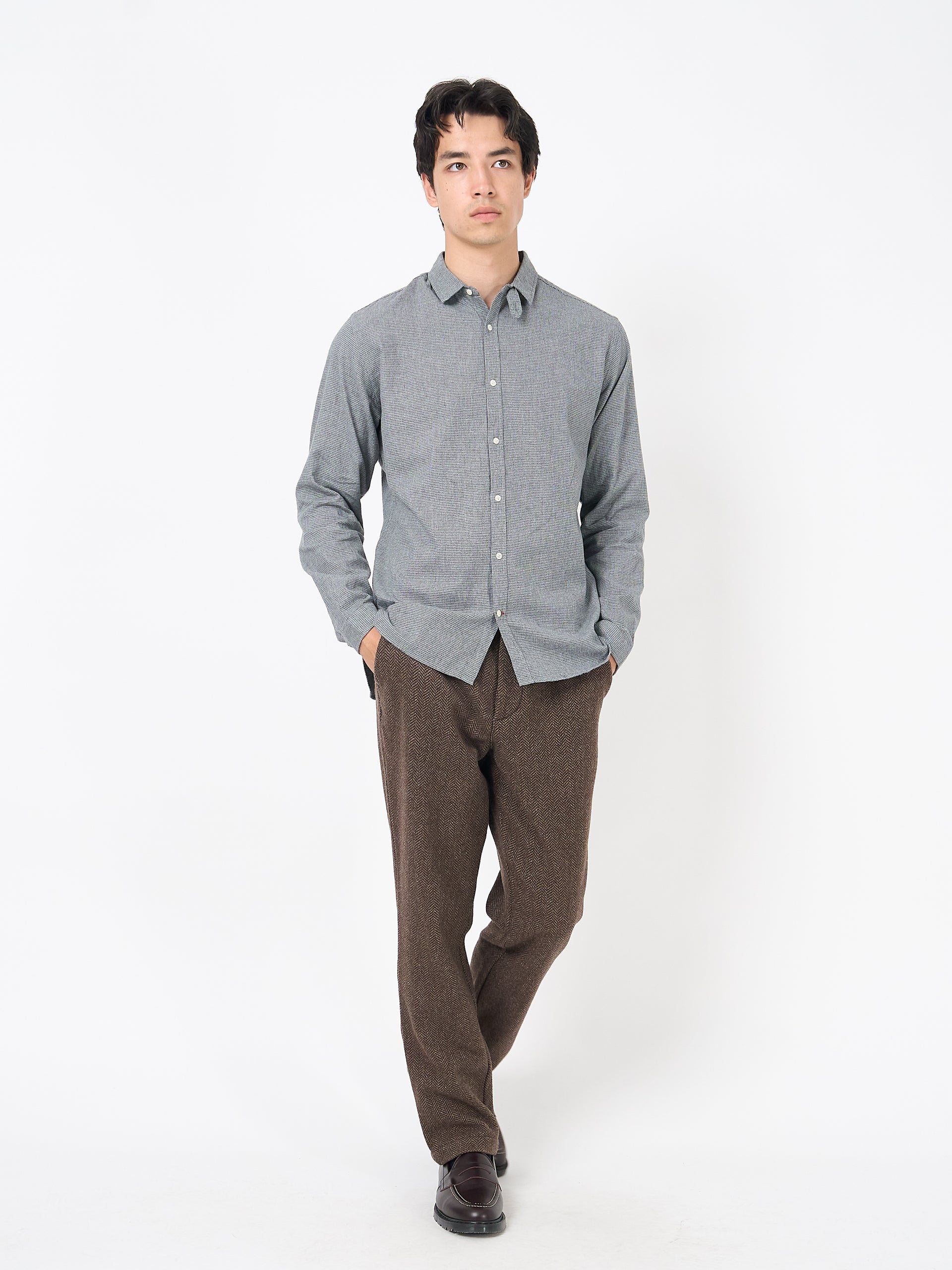 Oliver Spencer Clerkenwell Tab Shirt Oxman Grey