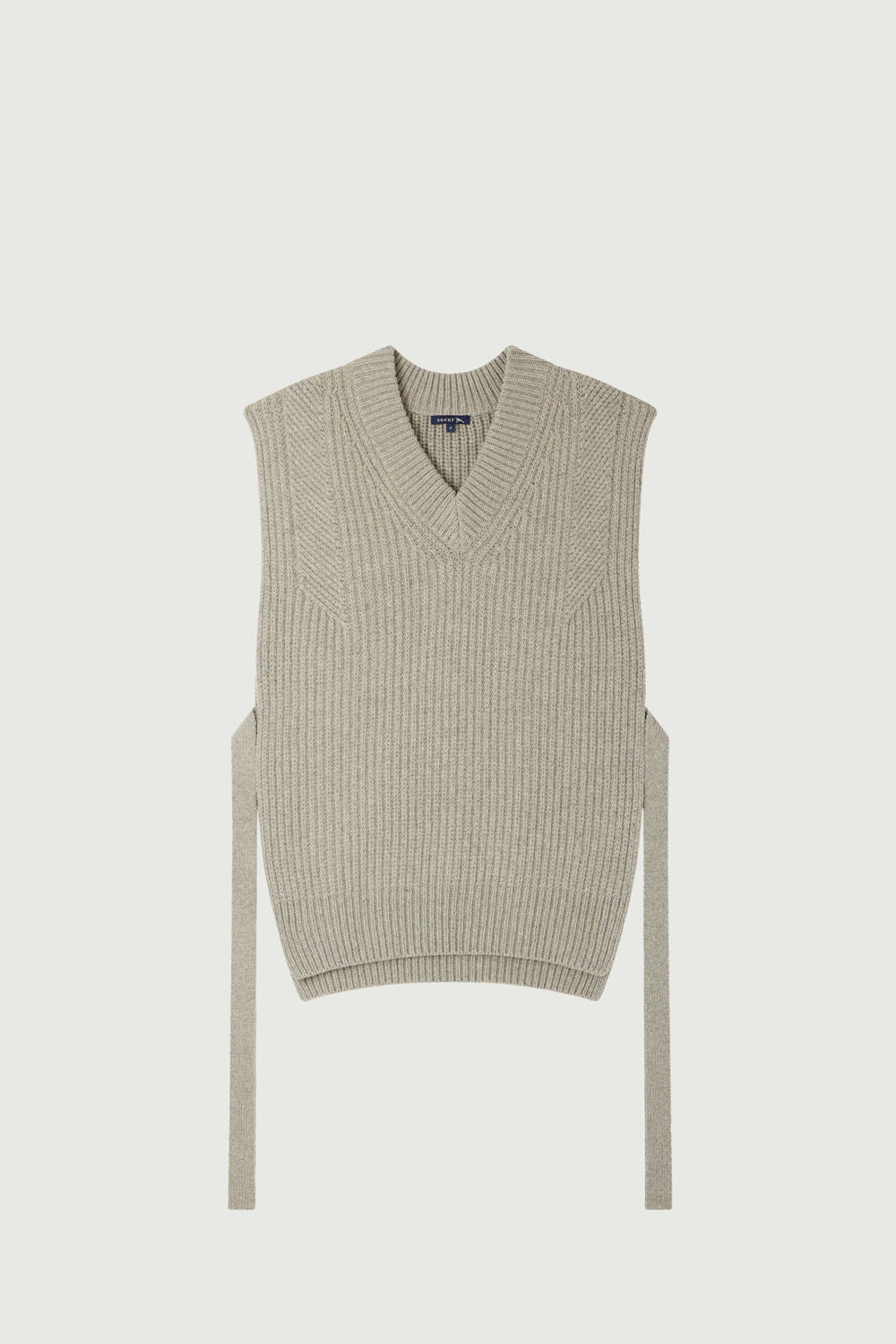 Soeur Costa Jumper V Neck Bib in Grey