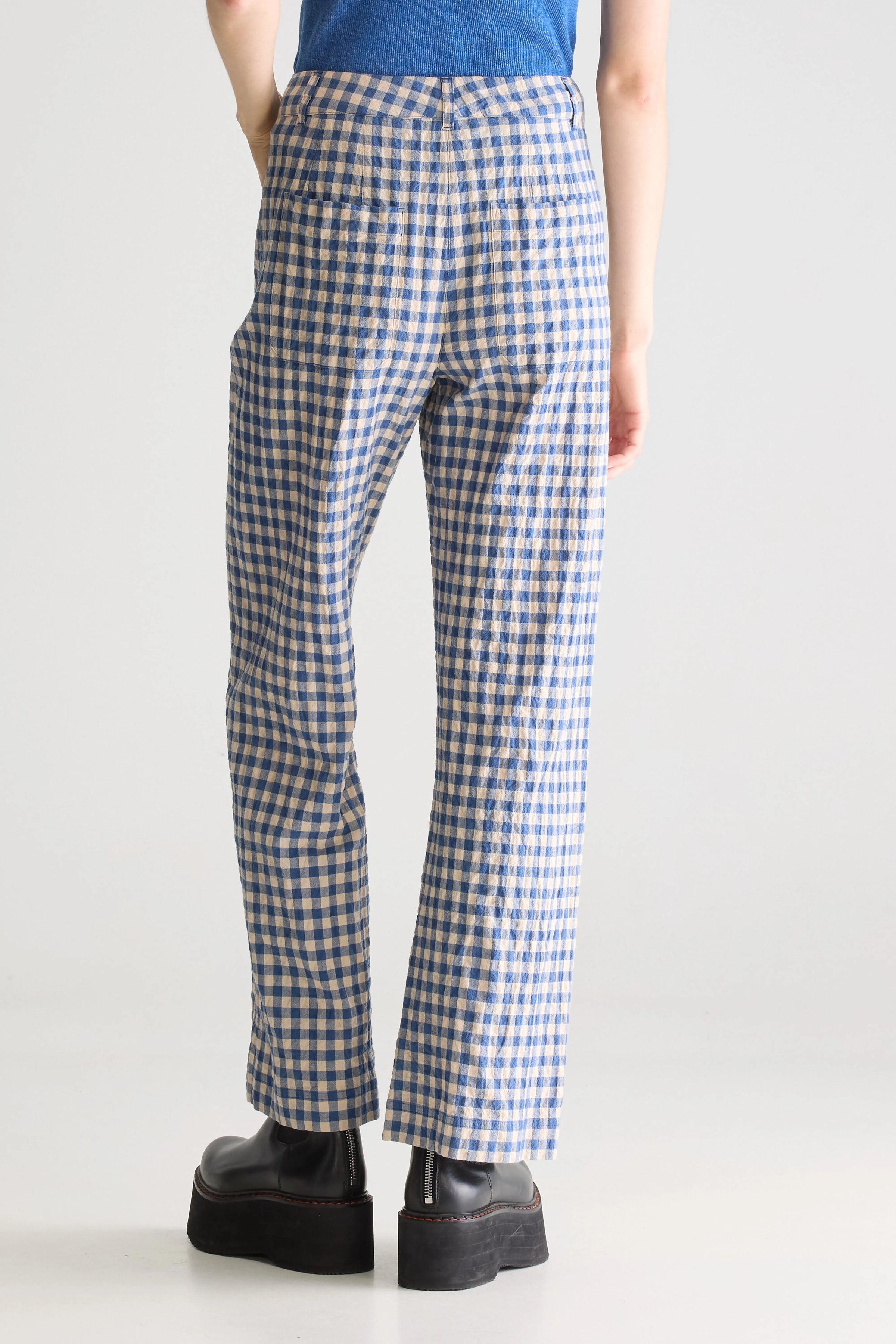 Bellerose Vivia Wide Trousers Check Blue