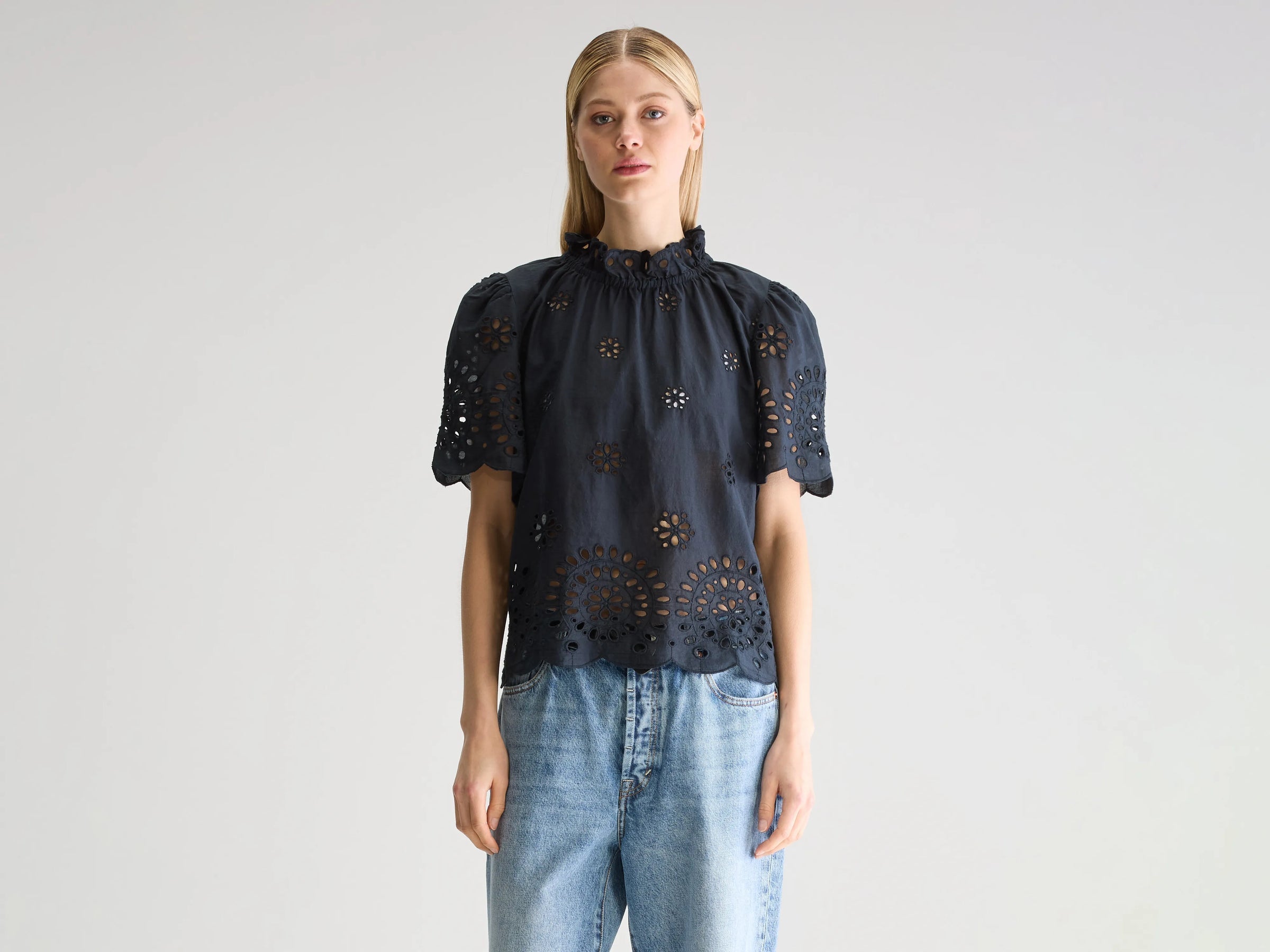 Bellerose Darlene Short Sleeve Blouse Black Beauty