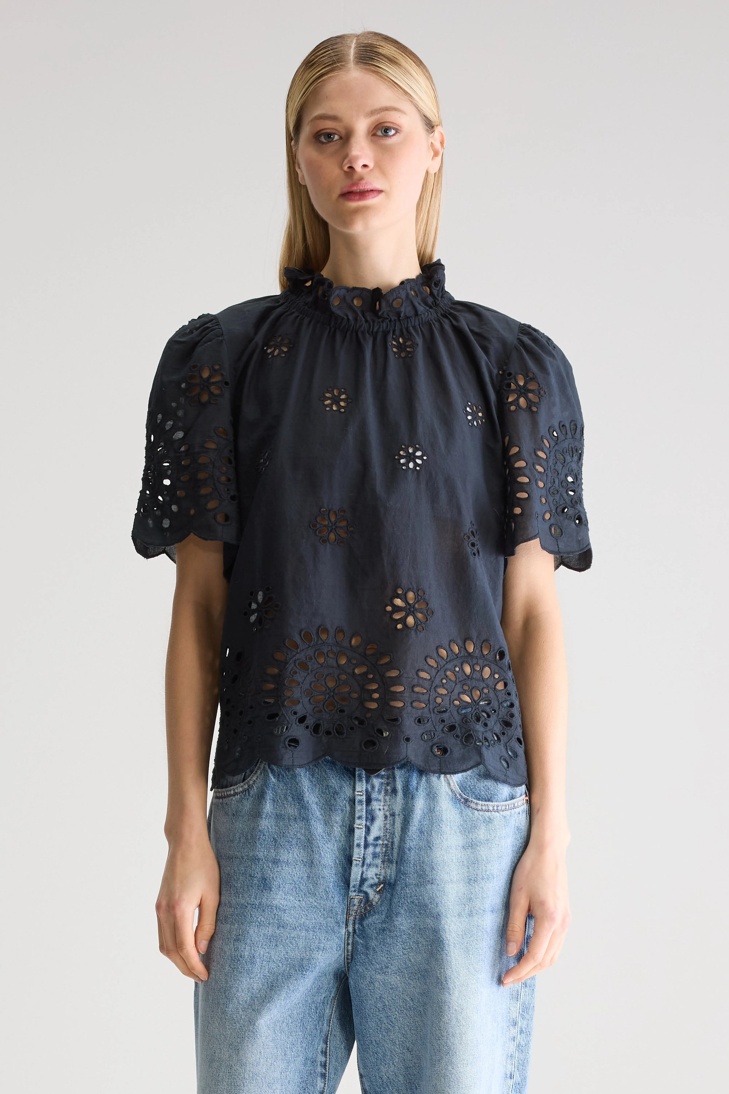 Bellerose Darlene Short Sleeve Blouse Black Beauty