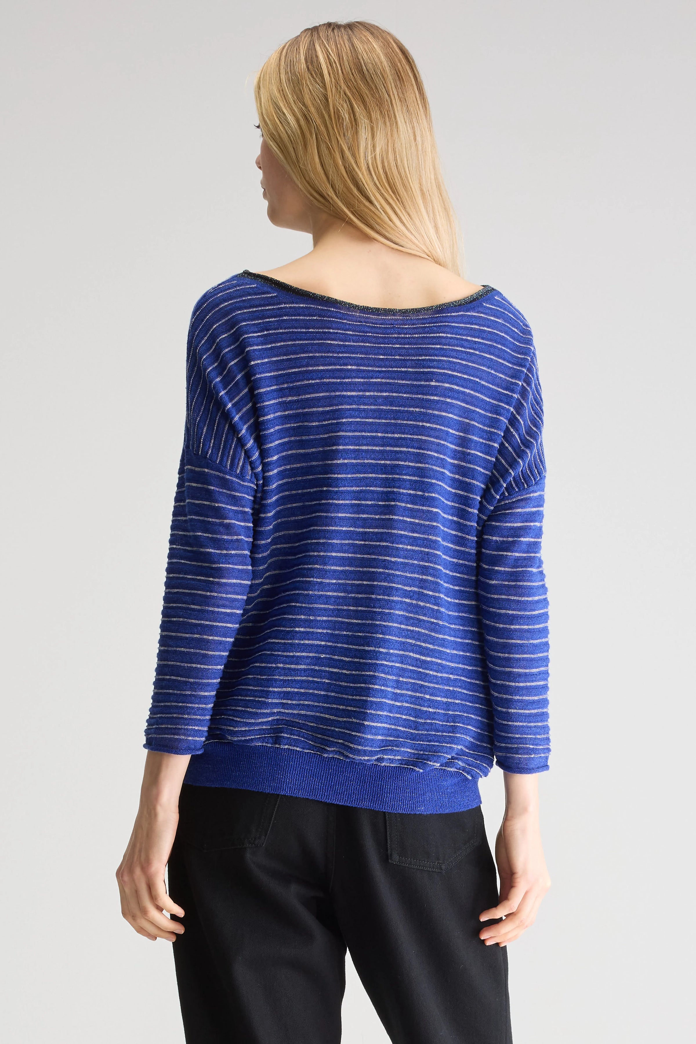 Bellerose Neep Boat Neck Sweater Blue Stripe