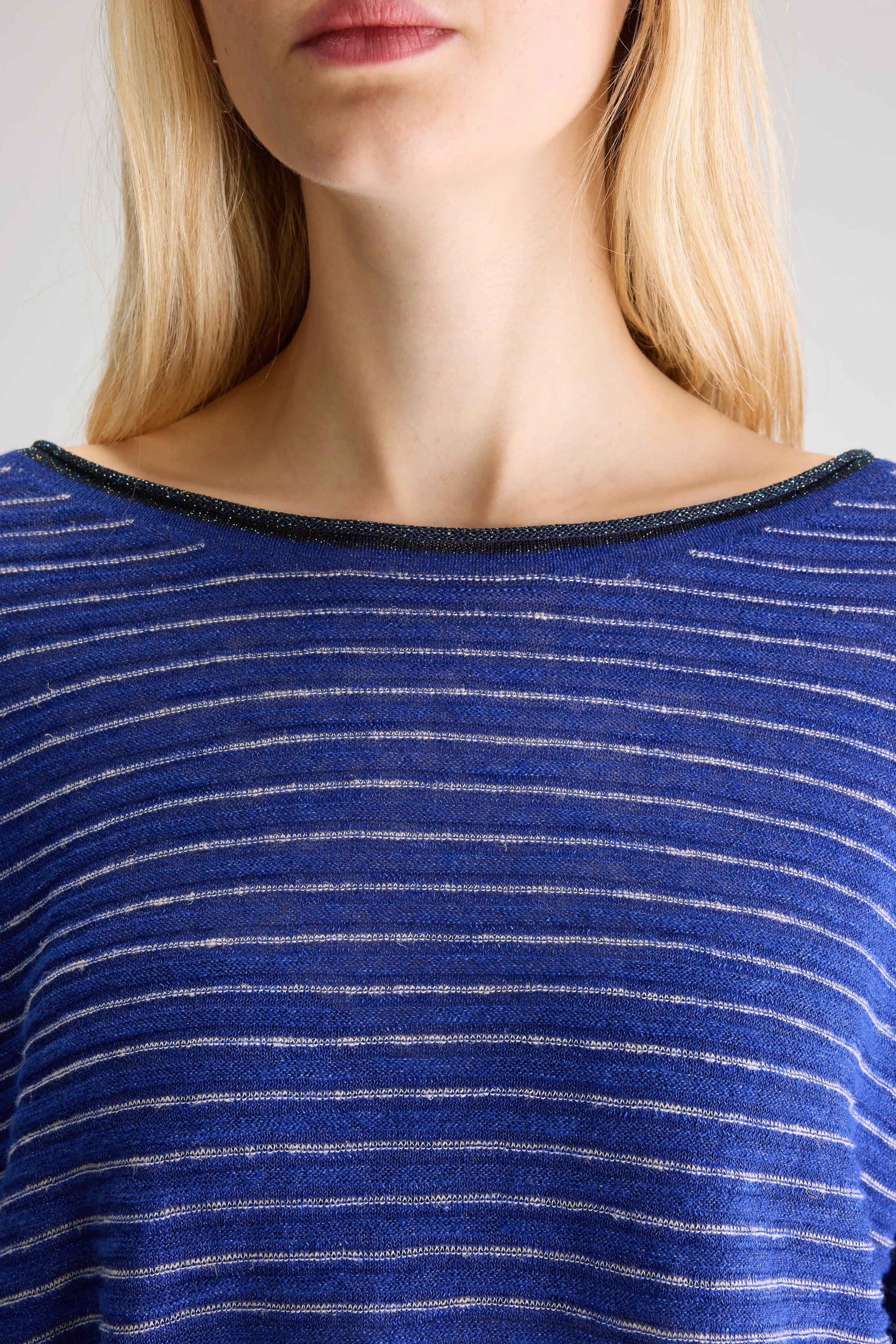 Bellerose Neep Boat Neck Sweater Blue Stripe