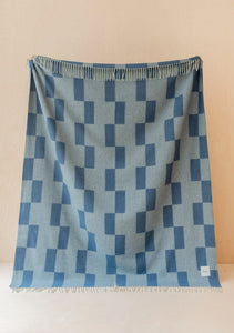 TBCo Lambswool Blanket  Blue Checker