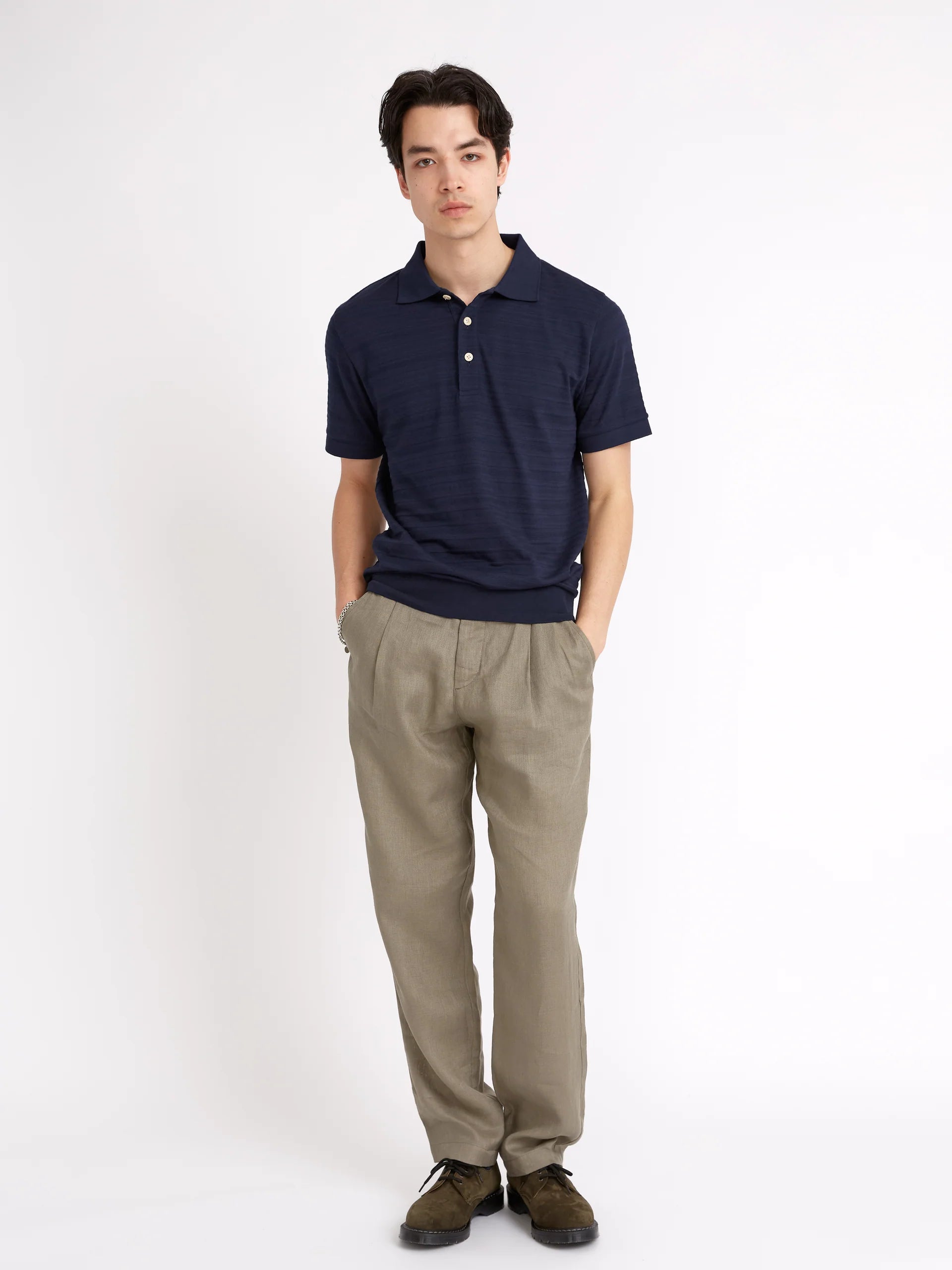 Oliver Spencer Glendale Polo Shirt Dornie Navy