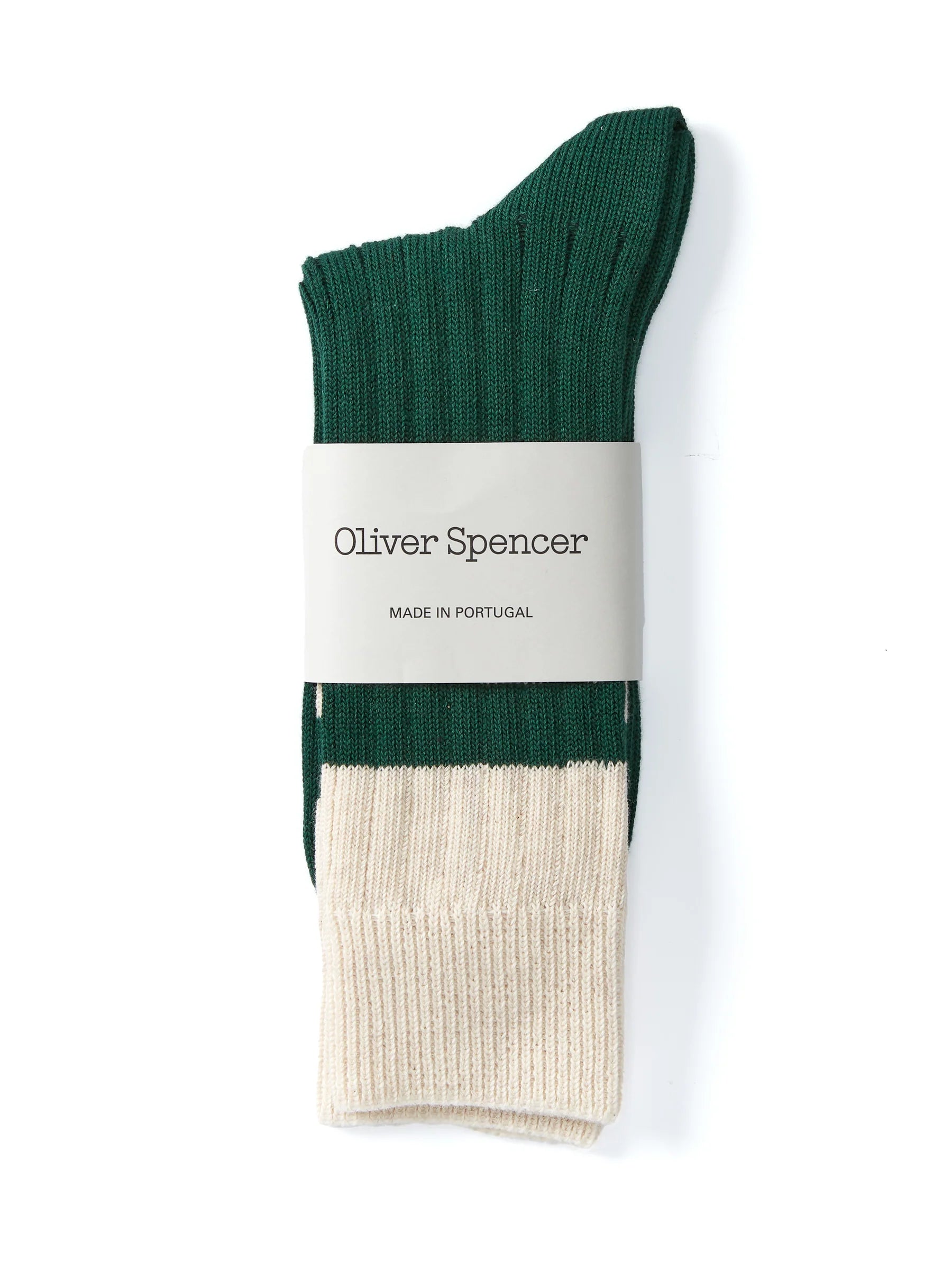 Oliver Spencer Polperro Socks Merrow Green/Cream