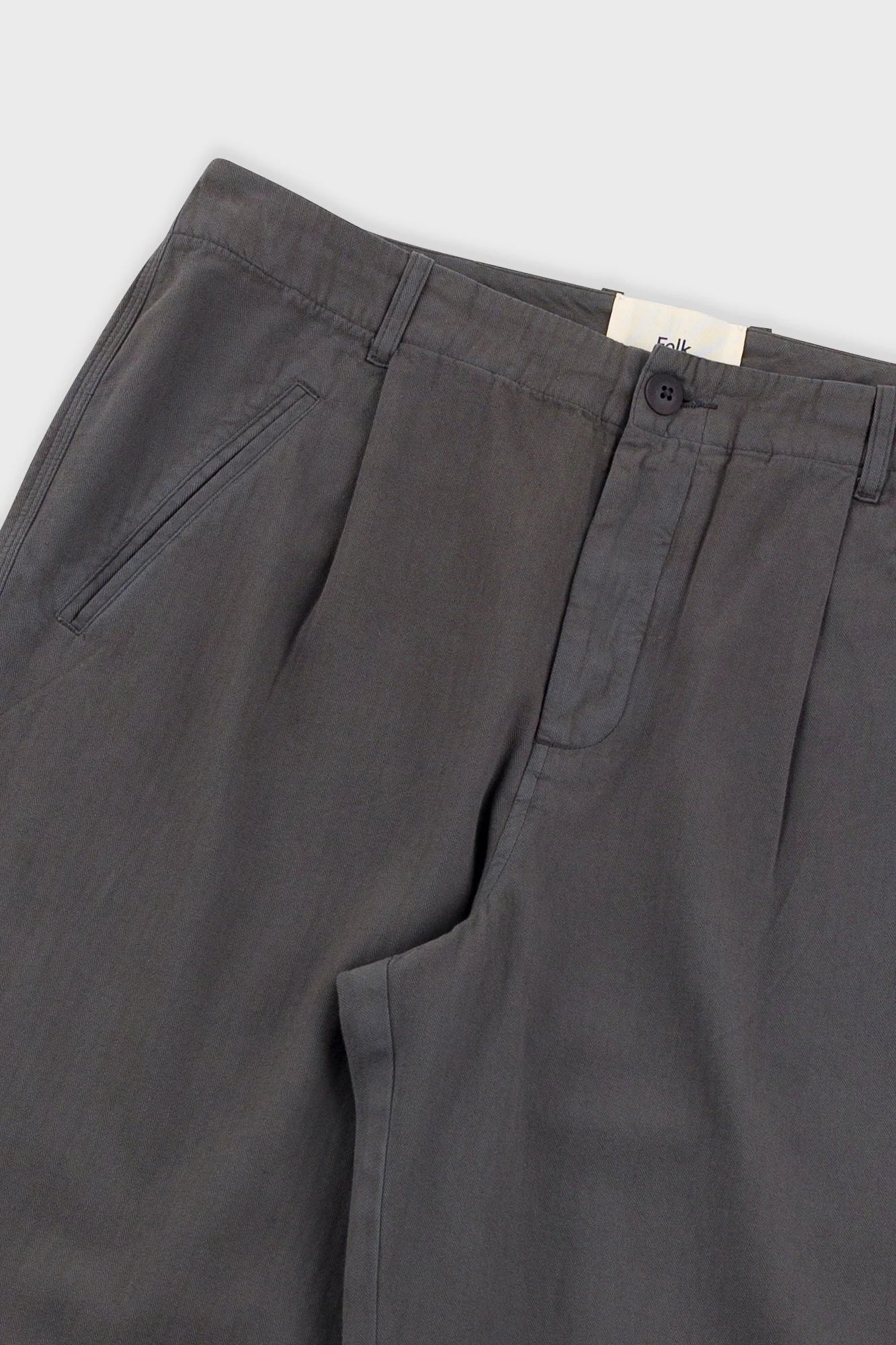 Folk Assembly Pant - Soft Black Herringbone