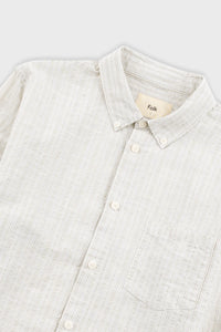 Folk Relaxed Fit Shirt - Sage Microstripe Slub