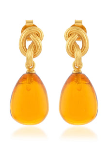 Shyla Synthea Drop Citrine Earrings