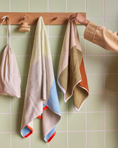 Hubsch Block Towel Small Brown/Multicolour