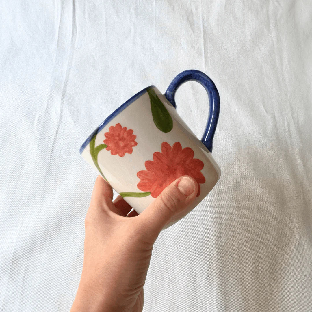 Rose Balimba Colourful Electric Blue Flower Mug