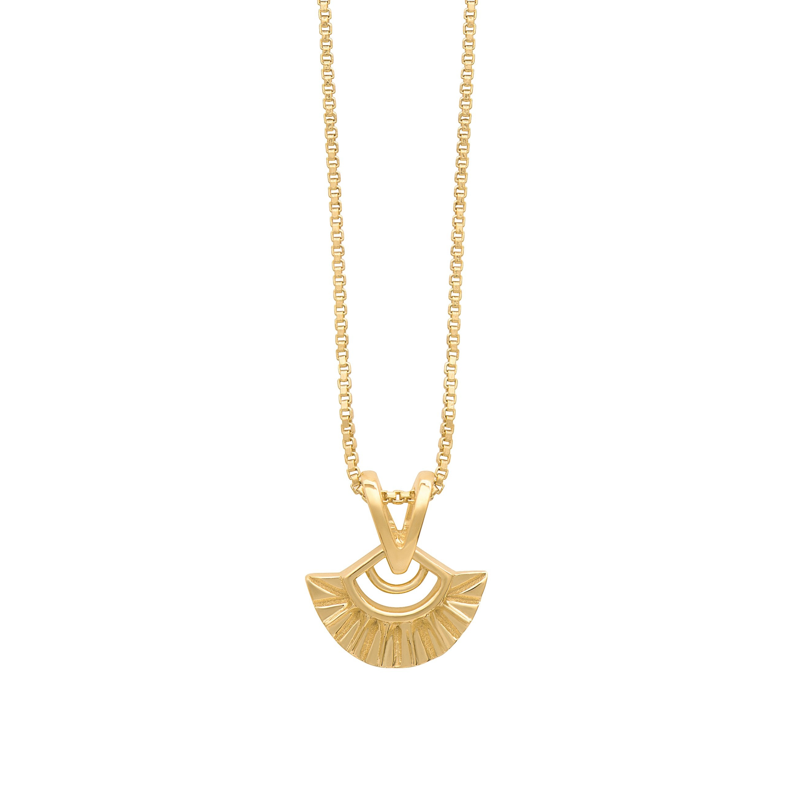 Rachel Jackson Mini Deco Fan Gold Necklace